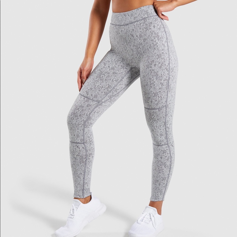 RETIRED Gymshark Fleur Texture Leggings Charcoal S